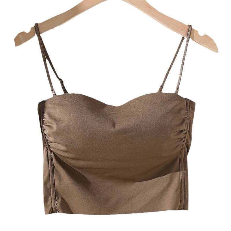 Pánt nélküli, varrás nélküli női melltartó levehető vállpántokkal, 3/4 kosár, nejlon anyag, lélegző