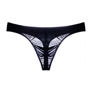 Slip thong pentru bărbați din Ice Silk, talie medie, respirabil, transparent, cu buzunar mare