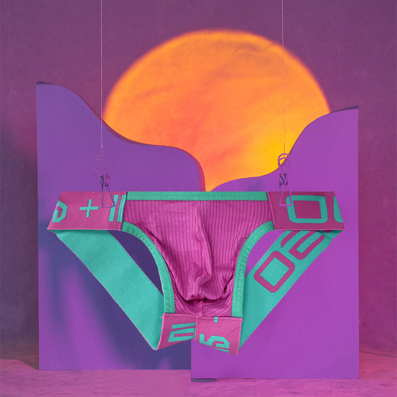 Chiloți T-back bărbați din bumbac, respirabili, cu buzunar pentru bulge, croială strânsă, talie joasă