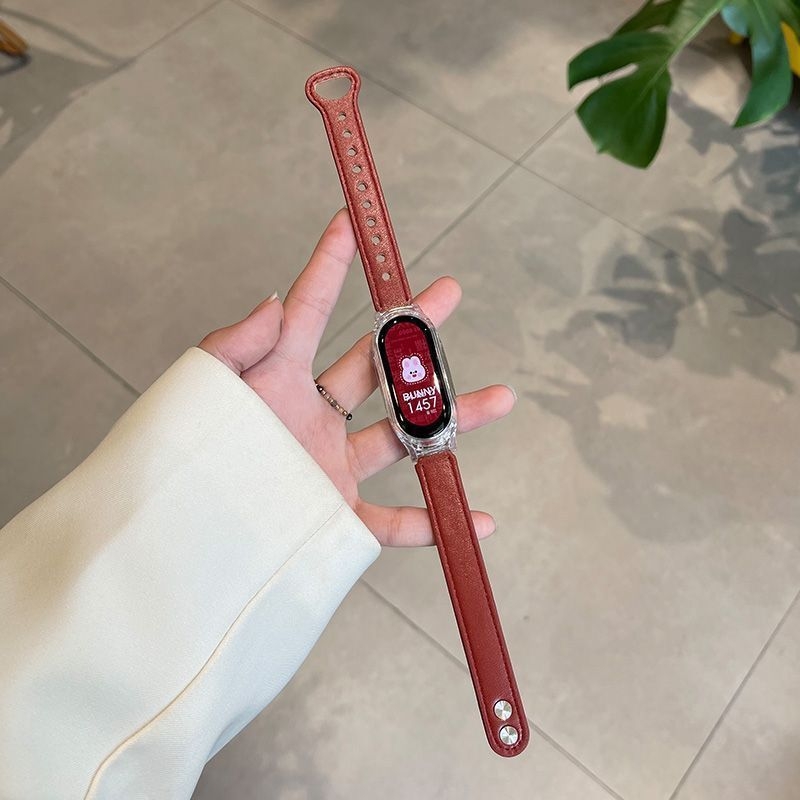 Kožni remen za Xiaomi Mi Band 10 NFC keramička verzija (98765) s teksturom zrnaste kože i magnetskim kopčom