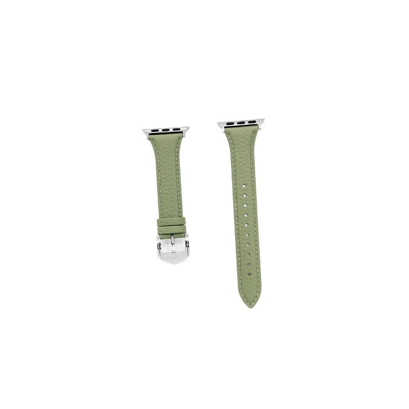 Brățară din piele naturală pentru Apple Watch, textură Lychee, lungime 215 mm, lățime 22 mm, compatibilă cu Series 1–11 și SE