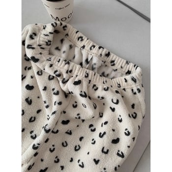 Női pizsamaszett, téli vastag poliészter, körkörös nyakú, hosszú ujjú