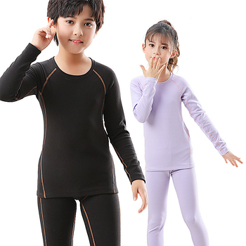 Set termic pentru copii: căptușeală din catifea, poliester 90–95%, ultra-subțire 40 g/m², top cu mânecă lungă și pantaloni, anti-pilling, pentru 13–18 ani