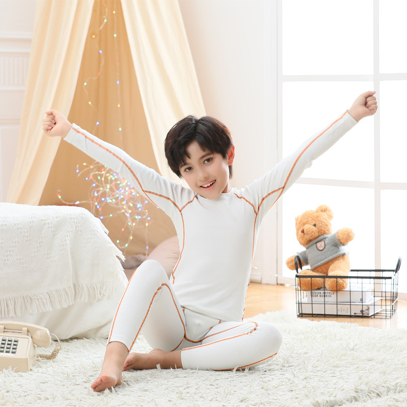 Set termic pentru copii: căptușeală din catifea, poliester 90–95%, ultra-subțire 40 g/m², top cu mânecă lungă și pantaloni, anti-pilling, pentru 13–18 ani