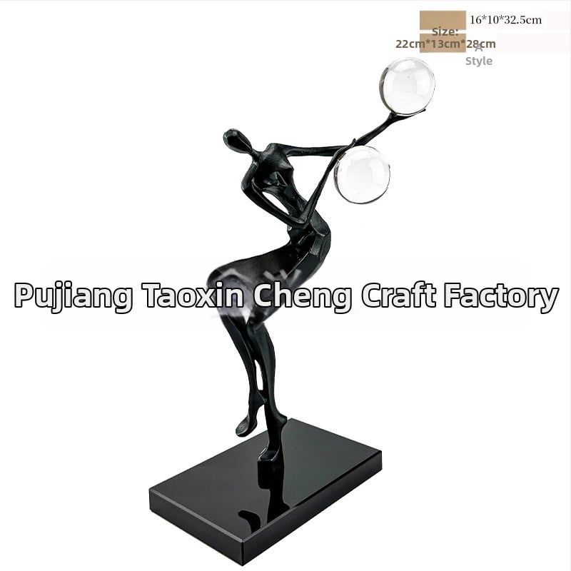 Kristalinis Geometrinis Papuošalas su Metalo Menu - K9 Kristalinis Stiklas ir Metalo Dalys, Modernus Minimalistinis Stilius, Geometrinė Forma, Daug Gamybos Procesų