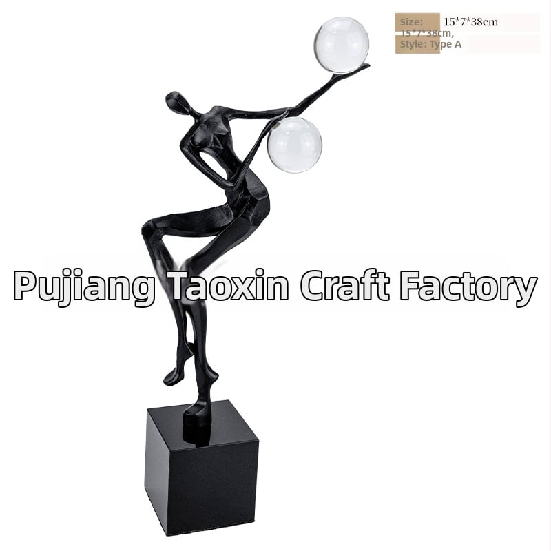 Kristalinis Geometrinis Papuošalas su Metalo Menu - K9 Kristalinis Stiklas ir Metalo Dalys, Modernus Minimalistinis Stilius, Geometrinė Forma, Daug Gamybos Procesų