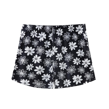 Boxeri bărbați cu imprimeu floral, talie medie, din bumbac respirabil