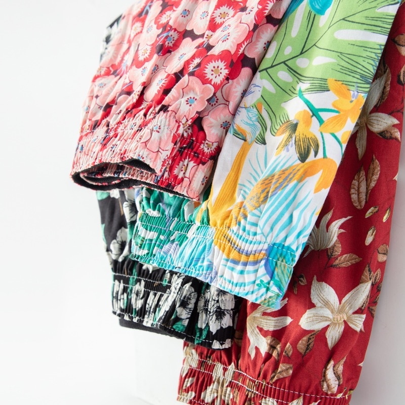 Boxeri bărbați cu imprimeu floral, talie medie, din bumbac respirabil