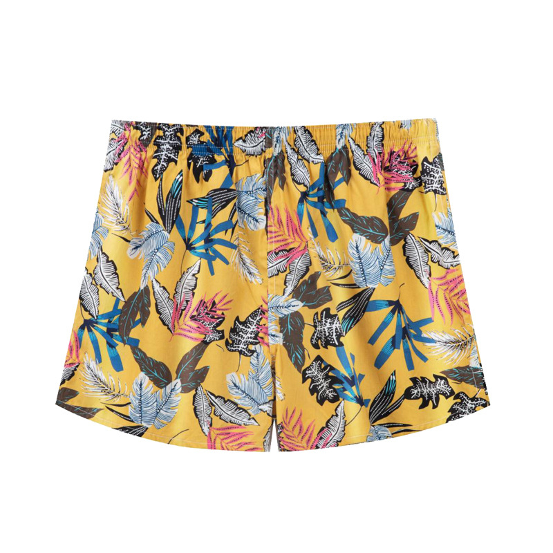 Boxeri bărbați cu imprimeu floral, talie medie, din bumbac respirabil