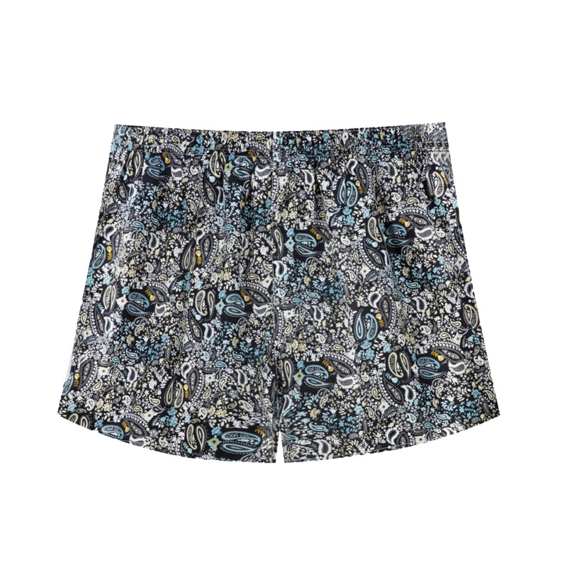 Boxeri bărbați cu imprimeu floral, talie medie, din bumbac respirabil