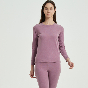 Set de lenjerie termică unisex – fibră de poliester, țesătură groasă 251–300 g/m2, culoare solidă, guler rotund, mâneci lungi și pantaloni