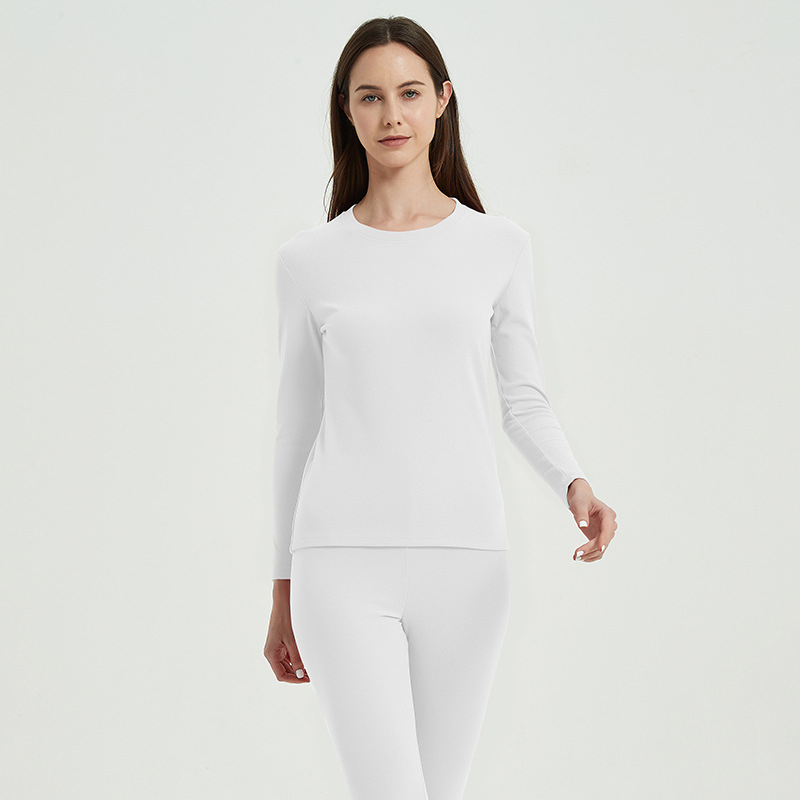 Set de lenjerie termică unisex – fibră de poliester, țesătură groasă 251–300 g/m2, culoare solidă, guler rotund, mâneci lungi și pantaloni