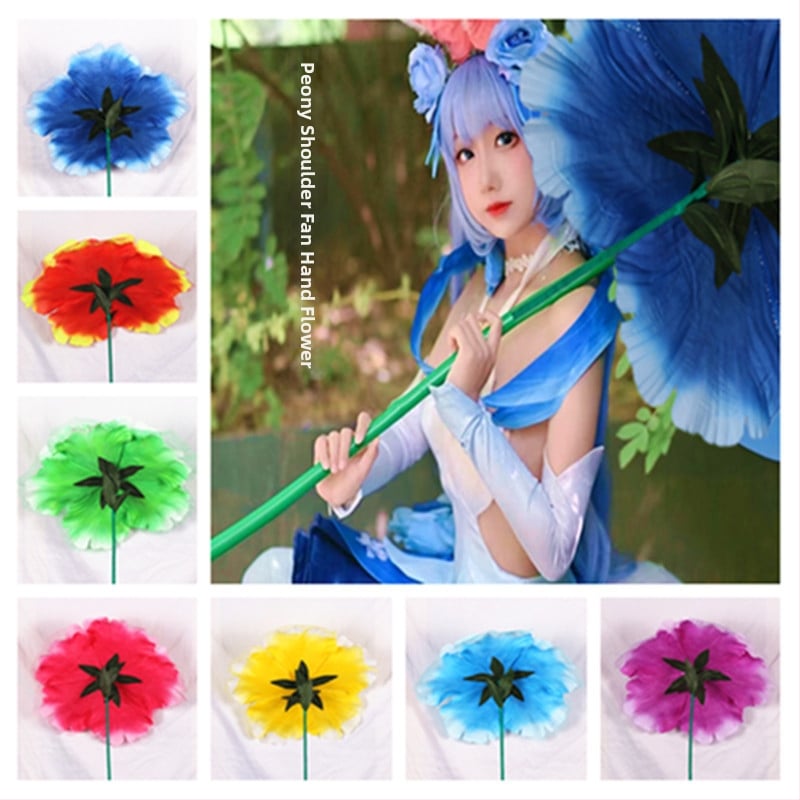 Sword Пионова тъканна украса за глава с блясък за изпълнения и фотосесии — за възрастни, пролет 2024