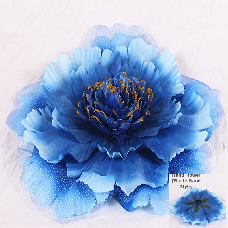 Sword Čelenka z textilnym kvetom pivónie so trblietavým efektom na predstavenia a fotenie — pre dospelých, jar 2024