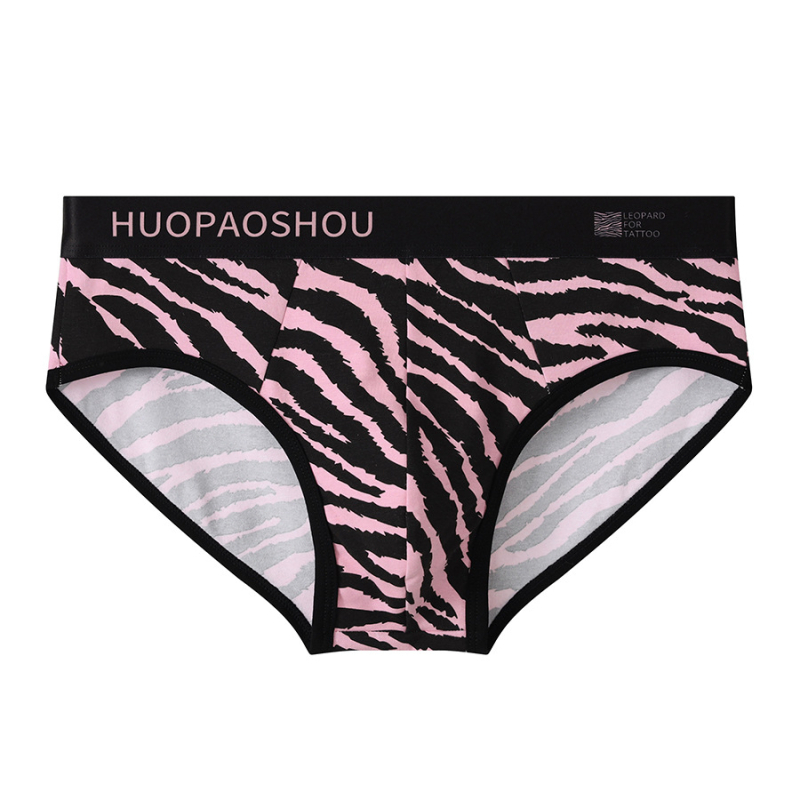 Muške gaćice s leopard uzorkom od pamuka, prozračan, pleteni materijal, srednji pojas