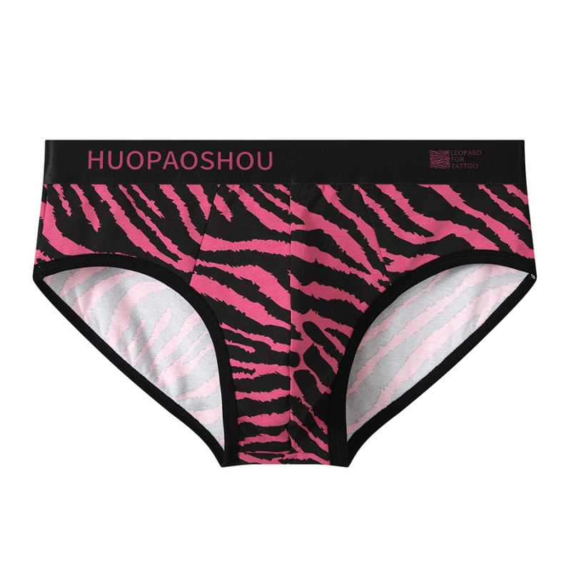 Muške gaćice s leopard uzorkom od pamuka, prozračan, pleteni materijal, srednji pojas
