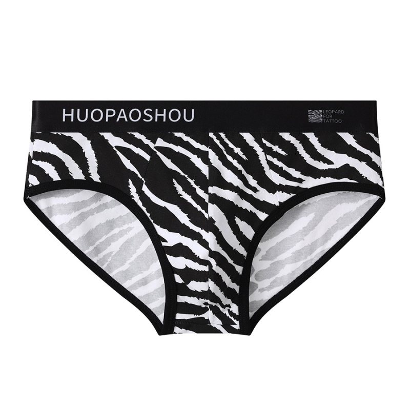 Muške gaćice s leopard uzorkom od pamuka, prozračan, pleteni materijal, srednji pojas