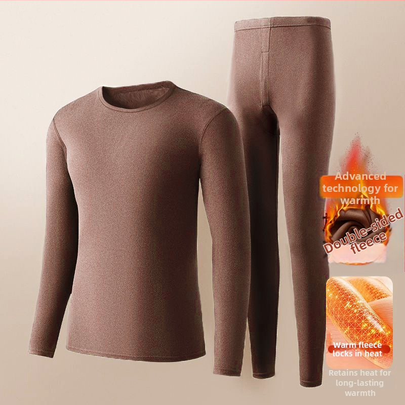 Vyrų terminis apatinių komplektas iš Derong audinio, dviejų pusčių velūras, 97% poliesteris, pamušalas poliesteris, 181–200 g/m², stiprus šildymas