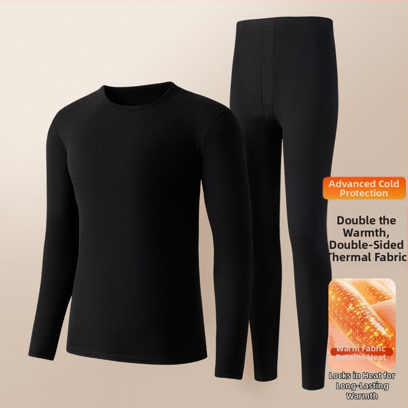 Vyrų terminis apatinių komplektas iš Derong audinio, dviejų pusčių velūras, 97% poliesteris, pamušalas poliesteris, 181–200 g/m², stiprus šildymas