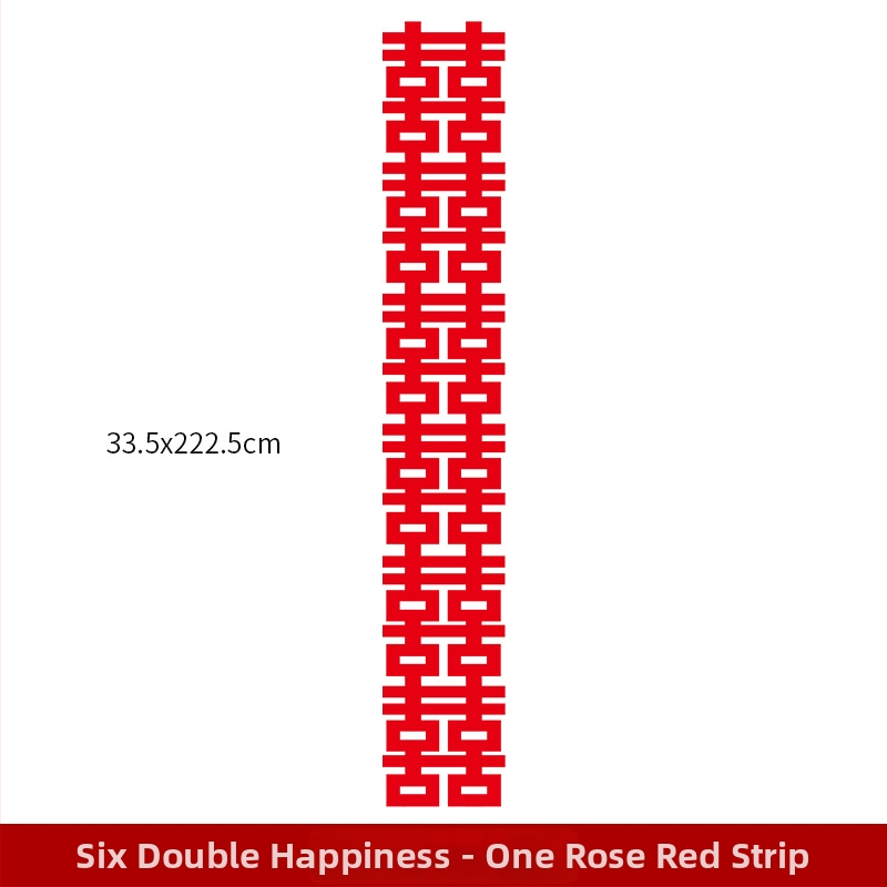 Selfie rekvizít pre nevestu – dlhý pás so symbolom dvojitej radosti, felt materiál, značka Xiyouji, kategória šťastný výraz, nie je dovážané