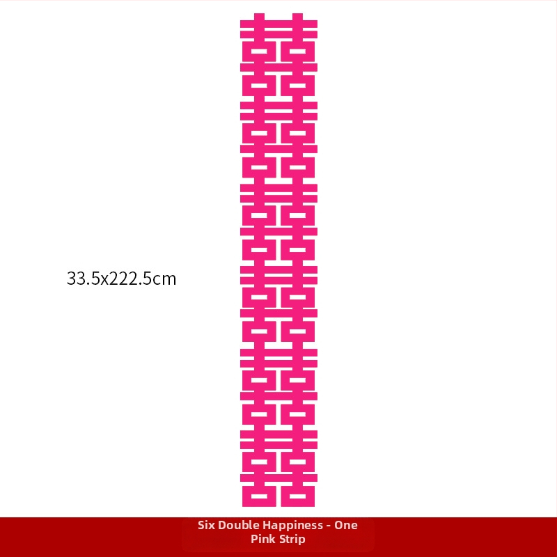 Selfie rekvizít pre nevestu – dlhý pás so symbolom dvojitej radosti, felt materiál, značka Xiyouji, kategória šťastný výraz, nie je dovážané