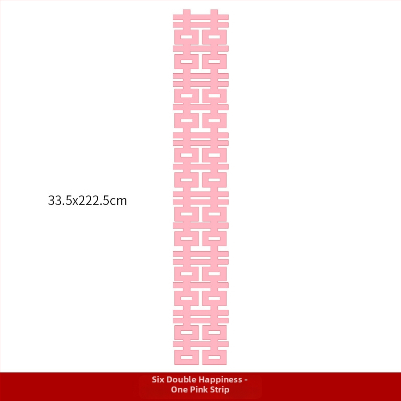 Selfie rekvizít pre nevestu – dlhý pás so symbolom dvojitej radosti, felt materiál, značka Xiyouji, kategória šťastný výraz, nie je dovážané