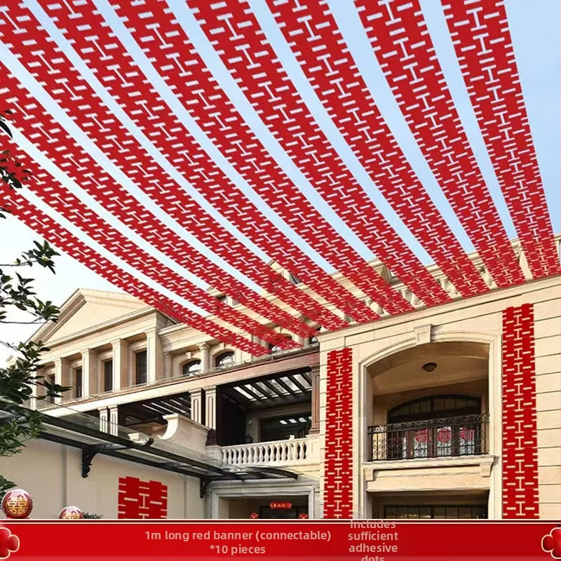 Selfie rekvizít pre nevestu – dlhý pás so symbolom dvojitej radosti, felt materiál, značka Xiyouji, kategória šťastný výraz, nie je dovážané