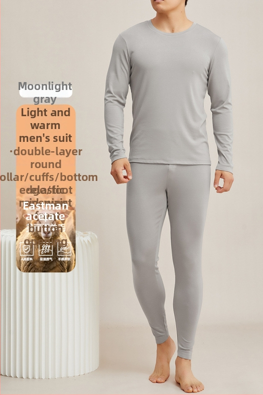 Férfiaknak gyapjú termikus alsóruha garnitúra: felső és nadrág, vastag anyag 201–250 g/m², velúr bélés, kerek nyakú, hosszú ujjú