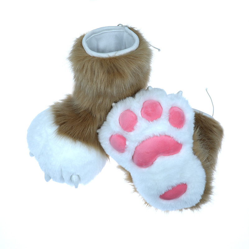 Fursuit čarape za šape s mekanim jastučićima, ručno izrađene, za odrasle, na skladištu