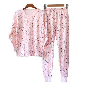 Moterų medvilninis terminis apatinių komplektas rudens sezonui, 100% medvilnė, vieno sluoksnio, 190 g/m², minkštas, išlaiko šilumą