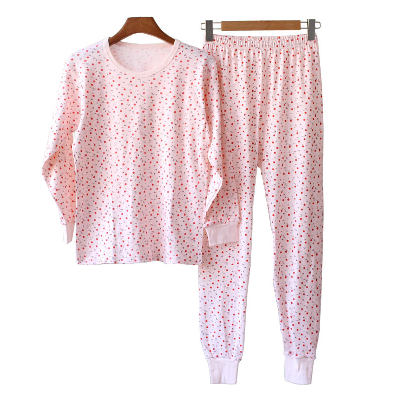 Moterų medvilninis terminis apatinių komplektas rudens sezonui, 100% medvilnė, vieno sluoksnio, 190 g/m², minkštas, išlaiko šilumą