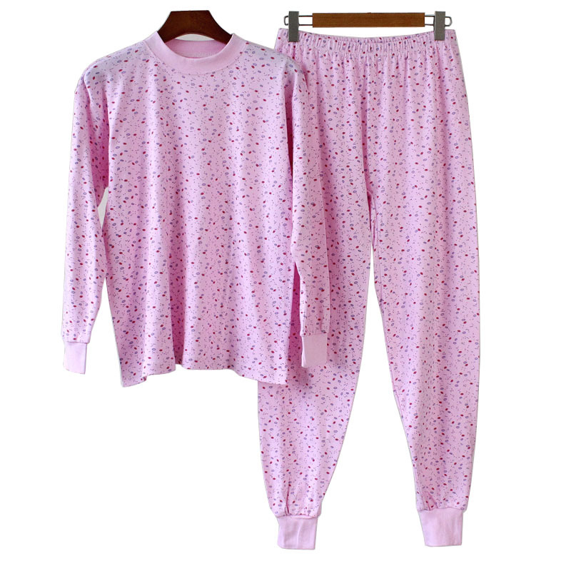 Moterų medvilninis terminis apatinių komplektas rudens sezonui, 100% medvilnė, vieno sluoksnio, 190 g/m², minkštas, išlaiko šilumą