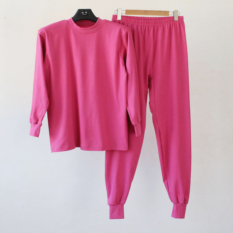 Moterų medvilninis terminis apatinių komplektas rudens sezonui, 100% medvilnė, vieno sluoksnio, 190 g/m², minkštas, išlaiko šilumą