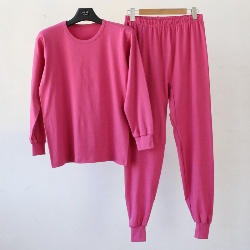 Moterų medvilninis terminis apatinių komplektas rudens sezonui, 100% medvilnė, vieno sluoksnio, 190 g/m², minkštas, išlaiko šilumą