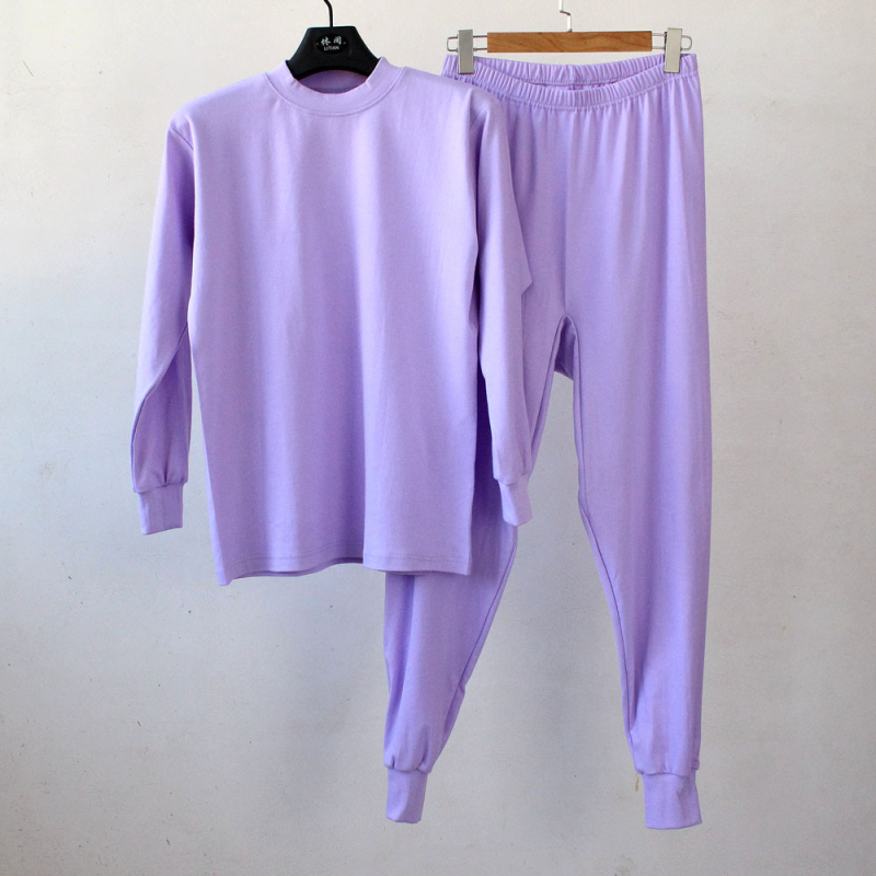 Moterų medvilninis terminis apatinių komplektas rudens sezonui, 100% medvilnė, vieno sluoksnio, 190 g/m², minkštas, išlaiko šilumą