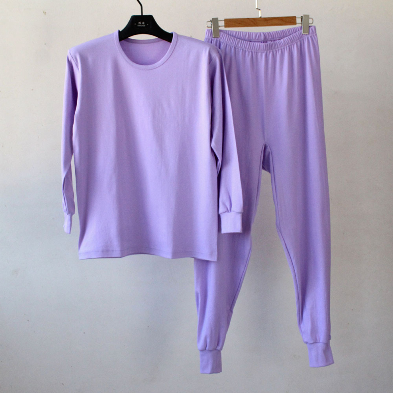 Moterų medvilninis terminis apatinių komplektas rudens sezonui, 100% medvilnė, vieno sluoksnio, 190 g/m², minkštas, išlaiko šilumą