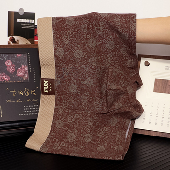 Boxeri bărbați din bumbac cu imprimeu vintage cu trandafiri – respirabili, uscare rapidă, talie medie, 95–100% bumbac