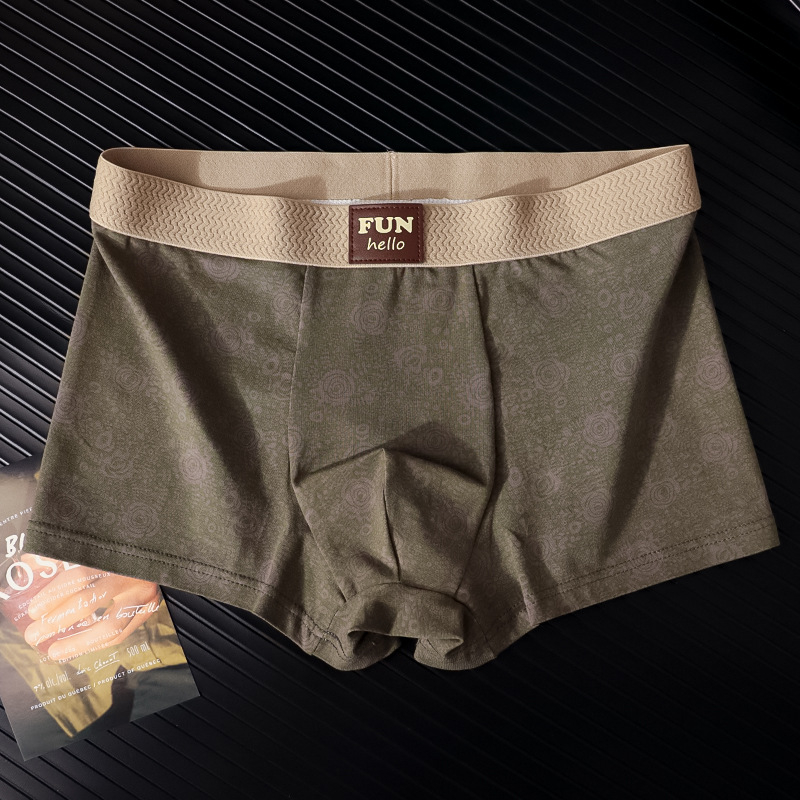 Boxeri bărbați din bumbac cu imprimeu vintage cu trandafiri – respirabili, uscare rapidă, talie medie, 95–100% bumbac