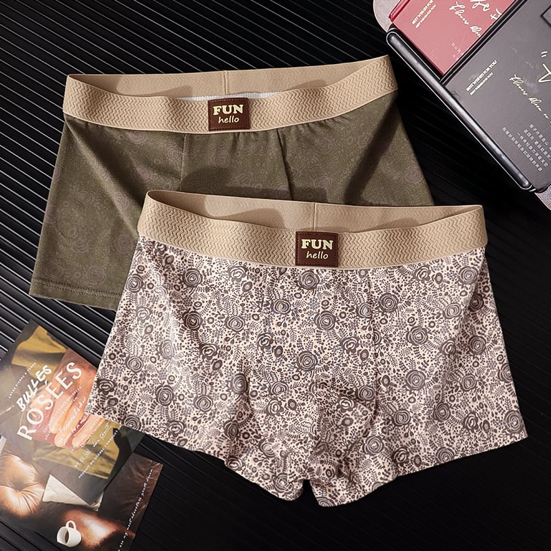 Boxeri bărbați din bumbac cu imprimeu vintage cu trandafiri – respirabili, uscare rapidă, talie medie, 95–100% bumbac