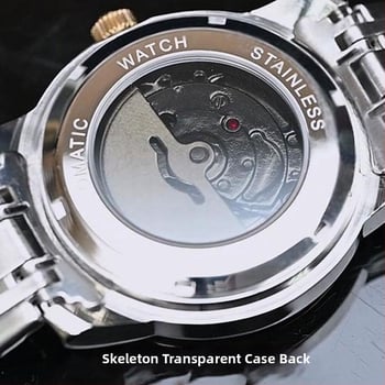 Vīriešu automātiska mehāniskā pulksteņa ar Seagull kustību, kalendārs, nerūsējošā tērauda korpuss, 42 mm ciparnīcas diametrs, safīra kristāls