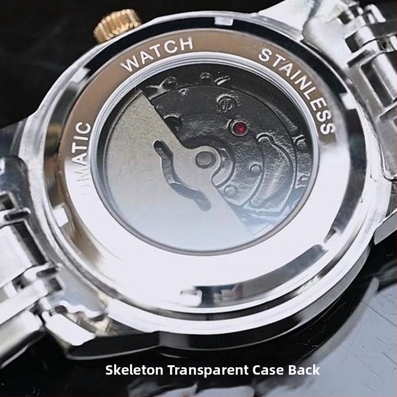 Vīriešu automātiska mehāniskā pulksteņa ar Seagull kustību, kalendārs, nerūsējošā tērauda korpuss, 42 mm ciparnīcas diametrs, safīra kristāls