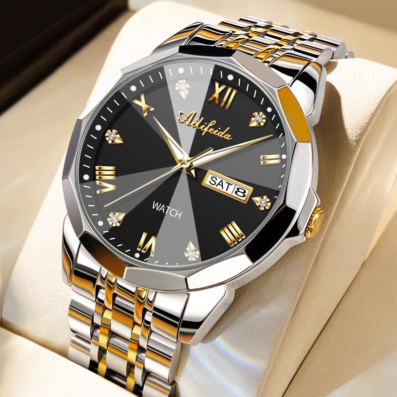 Vīriešu automātiska mehāniskā pulksteņa ar Seagull kustību, kalendārs, nerūsējošā tērauda korpuss, 42 mm ciparnīcas diametrs, safīra kristāls