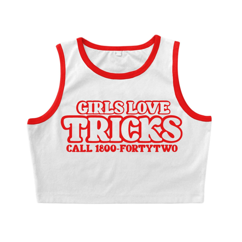 Top tricotat fără mâneci, imprimat cu litere, lungime scurtă, poliester, croială Slim