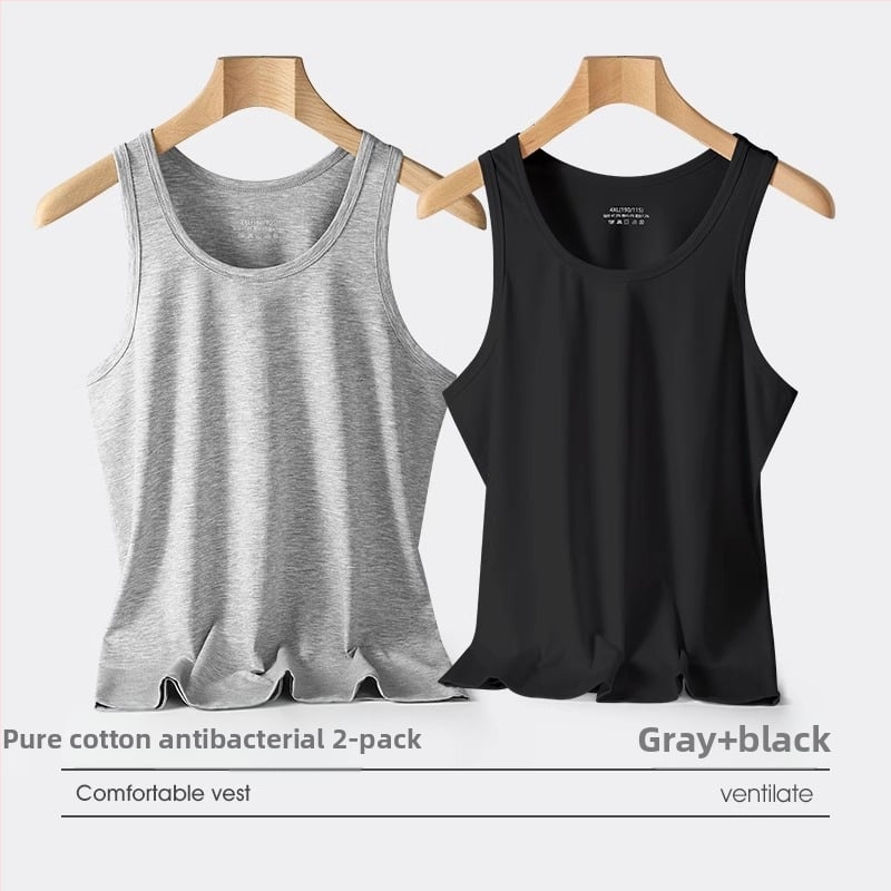 Meeste puuvillane tank-topp – 100% puuvill, kerge, hingav, suve 2024 mudel trenni jaoks