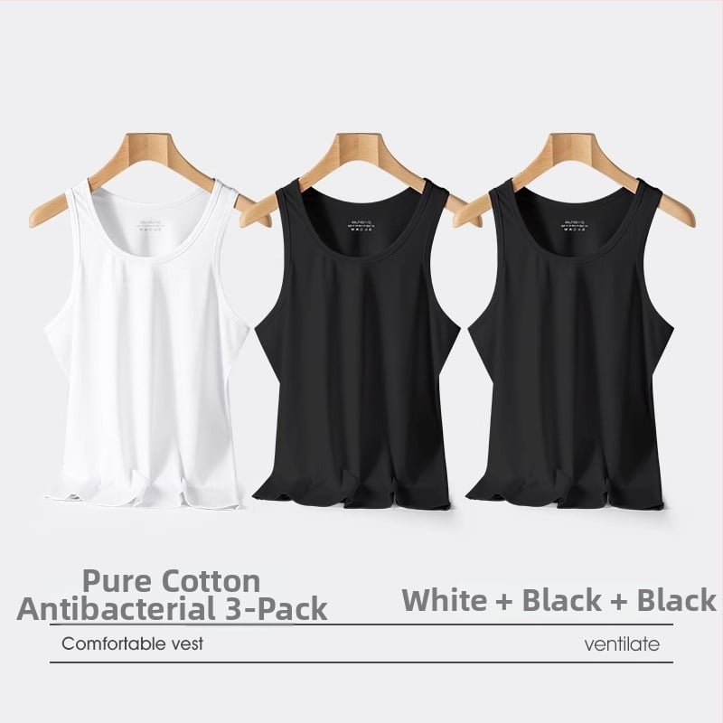 Meeste puuvillane tank-topp – 100% puuvill, kerge, hingav, suve 2024 mudel trenni jaoks