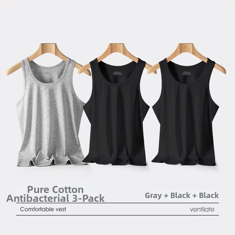 Meeste puuvillane tank-topp – 100% puuvill, kerge, hingav, suve 2024 mudel trenni jaoks