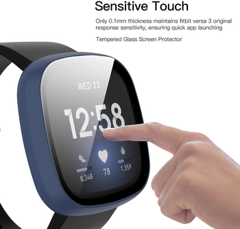 Fitbit Versa 3/4 apsauginis dėklas su integruota temperuota plėvele ir matinė PC