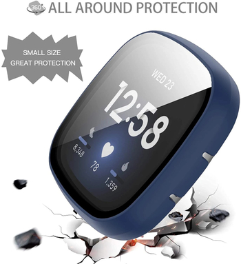 Fitbit Versa 3/4 apsauginis dėklas su integruota temperuota plėvele ir matinė PC