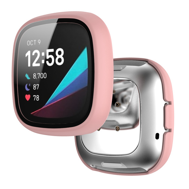 Fitbit Versa 3/4 apsauginis dėklas su integruota temperuota plėvele ir matinė PC