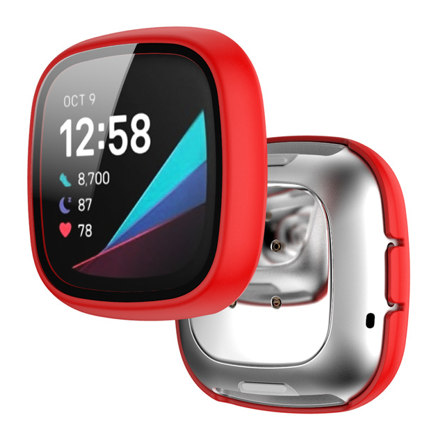 Fitbit Versa 3/4 apsauginis dėklas su integruota temperuota plėvele ir matinė PC